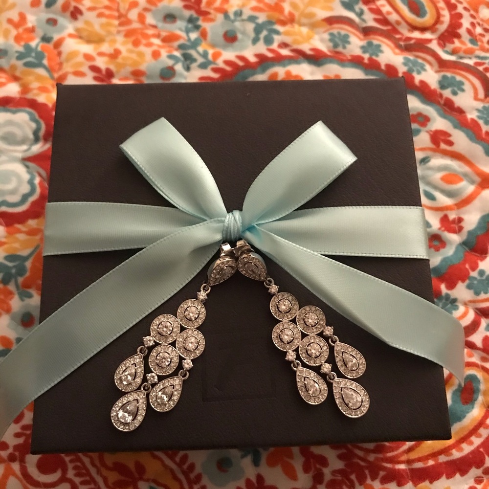 Silver & crystal chandelier earrings